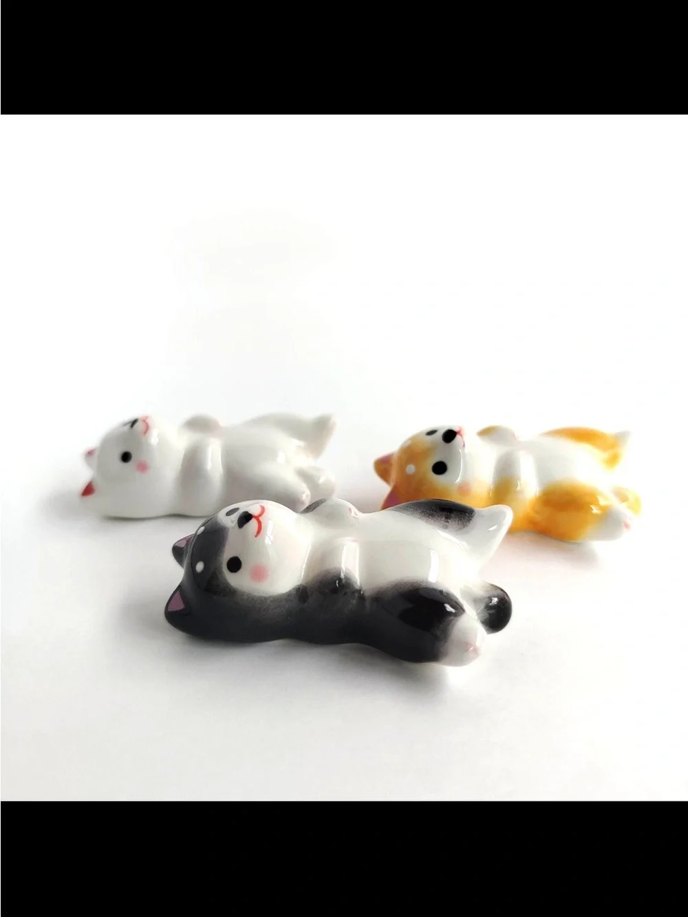 Cute dog Chopstick Rest Set - White, Black, and Yellow
